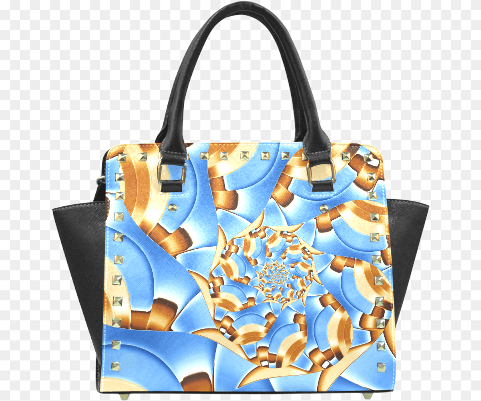 Golden Blue Bubble Spiral Rivet Shoulder Handbag Handbag, Accessories, Bag, Purse Free Transparent Png