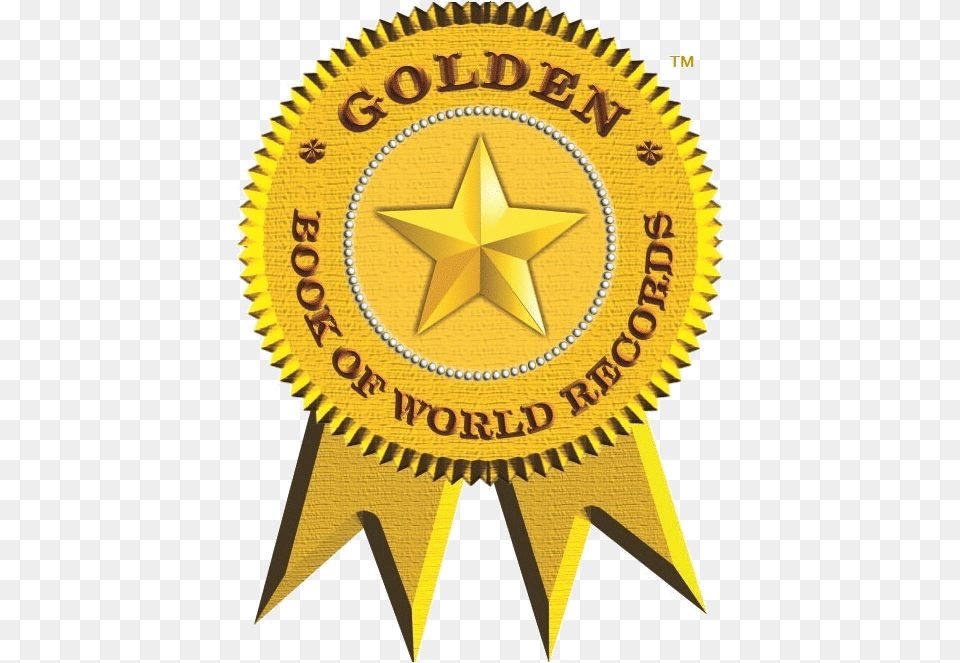 Golden Book Of World Records Downloads Golden Books Of World Records, Badge, Logo, Symbol, Gold Free Png Download