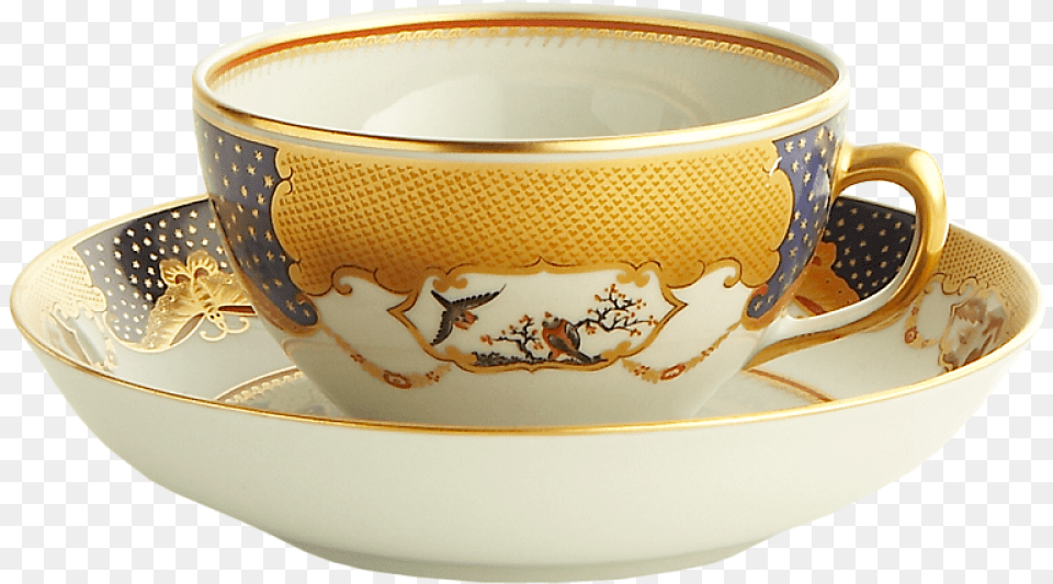 Golden Butterfly Cup Amp Saucer Cup Png Image