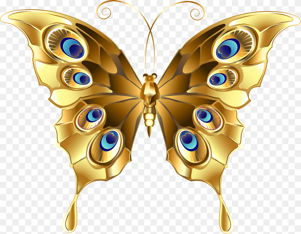 Golden Butterfly Photo Beautiful Butterfly Clipart Png