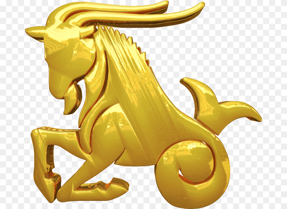 Golden Capricorn Zodiac Sign Gold Capricorn Symbol Free Png