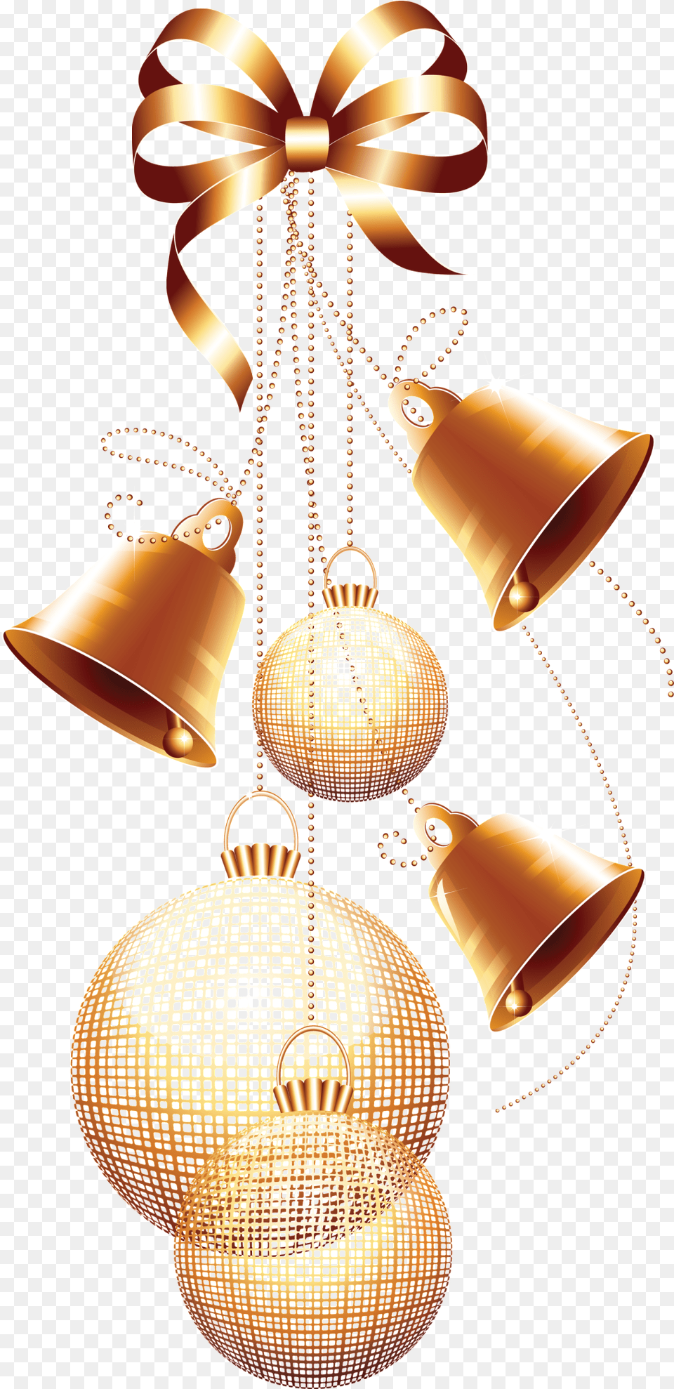 Golden Christmas Ornaments Transparent Decorative Cloches Et Boules Noel, Lamp, Chandelier Free Png