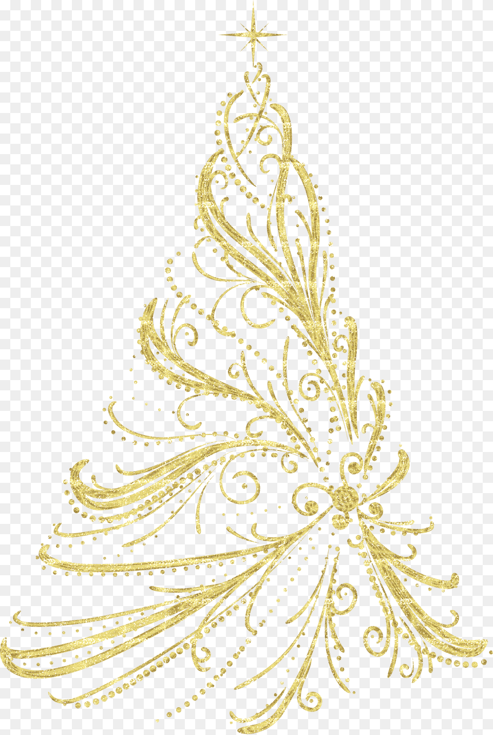Golden Christmas Tree Free Png