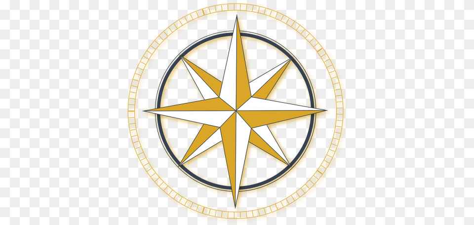 Golden Circle Compass Vector Compass Direction Sunset Compass Vector Transparent, Symbol, Star Symbol Png Image