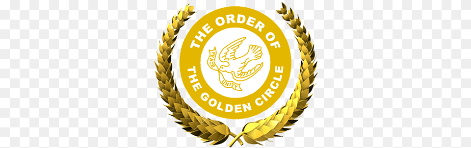 Golden Circle Laurel Wreath, Badge, Logo, Symbol, Cream Png
