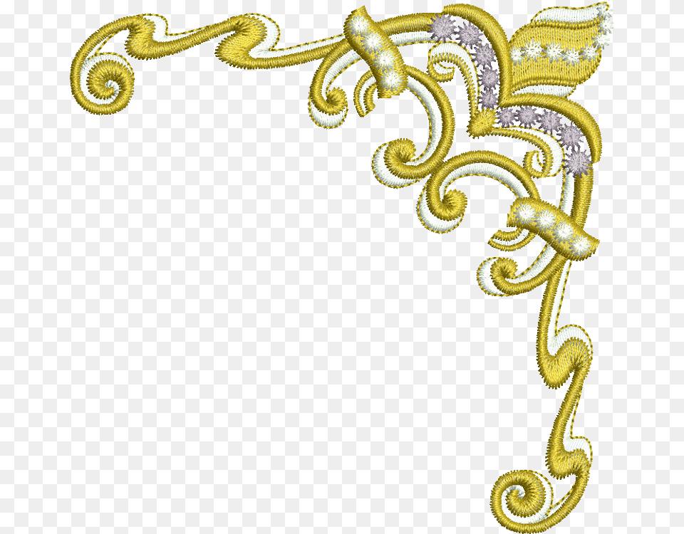 Golden Clipart Gold Corner, Embroidery, Pattern, Animal, Reptile Free Png