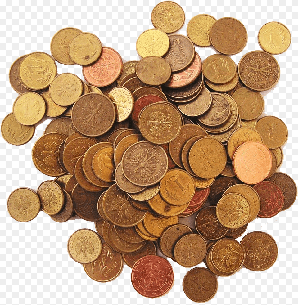 Golden Coins Background Copper Coins, Coin, Money, Treasure Free Png