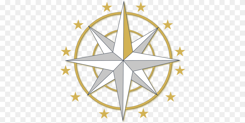 Golden Compass Direction Sunset Sticker Royal Enfield Logo, Symbol, Star Symbol Png