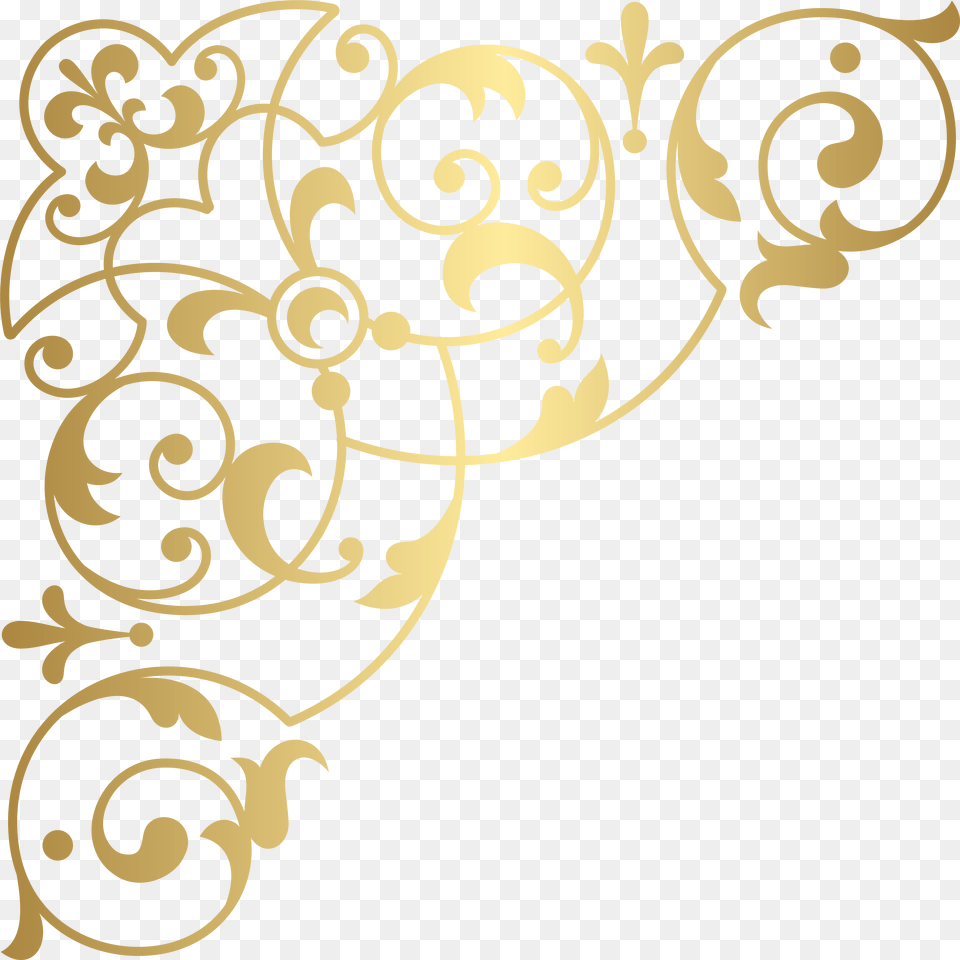Golden Corner Clip Art, Floral Design, Graphics, Pattern Png Image