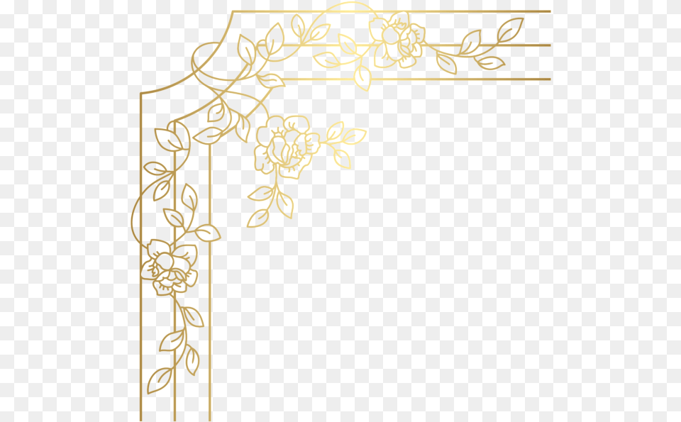 Golden Corner Frame, Pattern Png