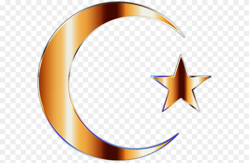 Golden Crescent Moon And Star Openclipart Crescent Moon And Star No Background, Star Symbol, Symbol, Nature, Night Free Transparent Png