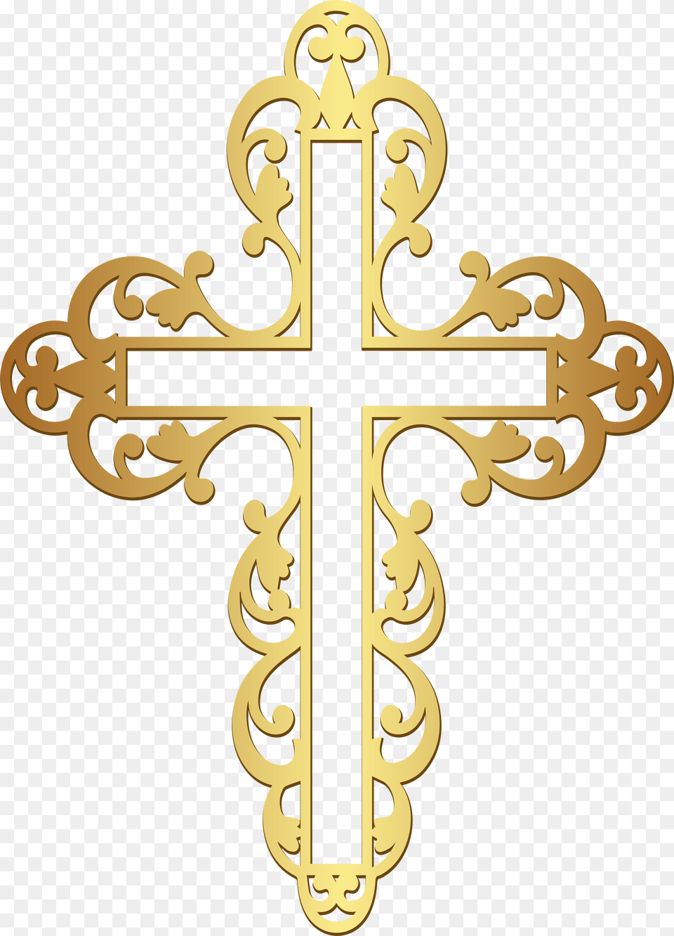 Golden Cross Clipart Clip Art Golden Cross, Symbol, Crucifix Free Png