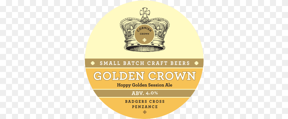 Golden Crown Cornish Crown Brewery Cornwall Cornish Crown Brewery, Gold, Badge, Logo, Symbol Png Image