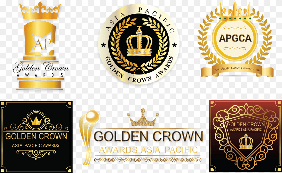 Golden Crown Emblem, Logo, Badge, Symbol Free Png