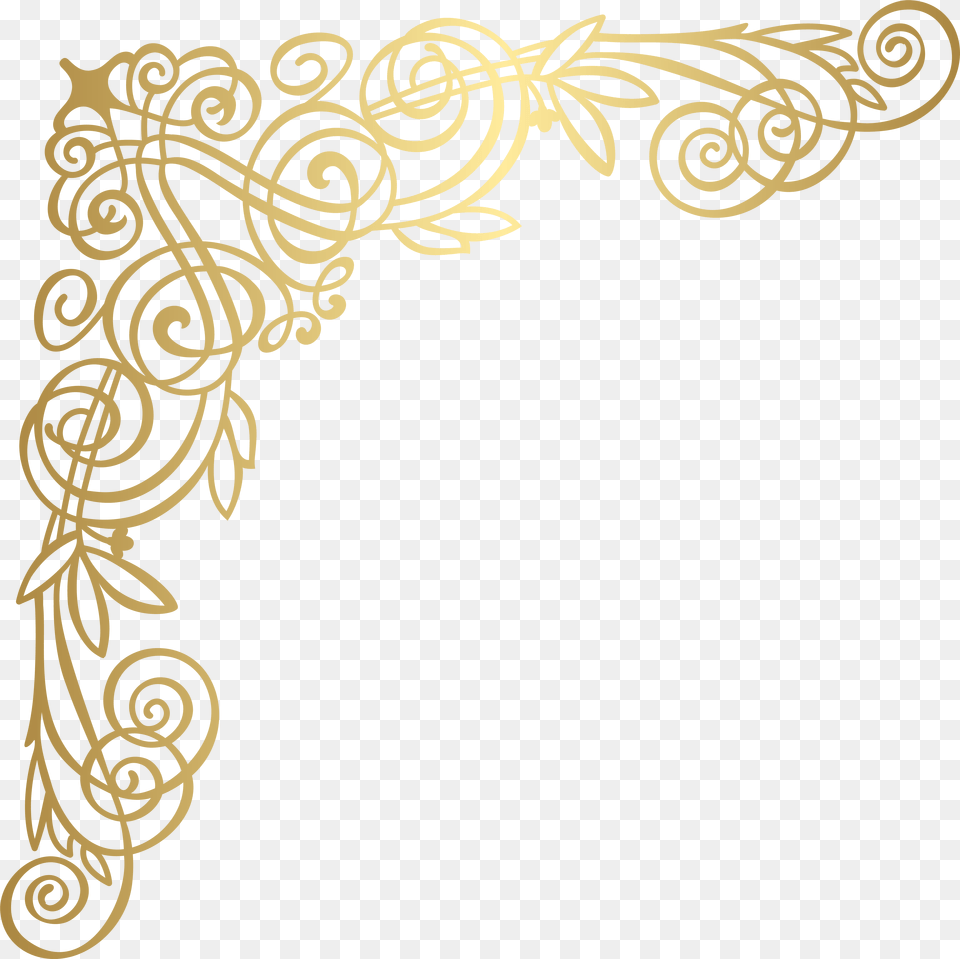 Golden Deco Corner Clip Art, Floral Design, Graphics, Pattern, Blackboard Png Image