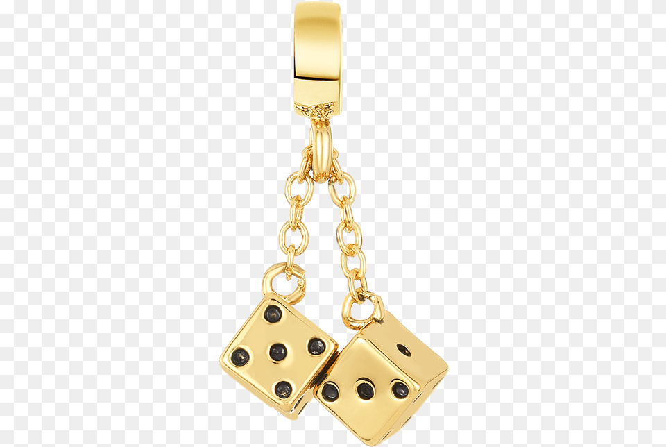 Golden Dice Charm Chain, Accessories, Earring, Jewelry, Gold Png