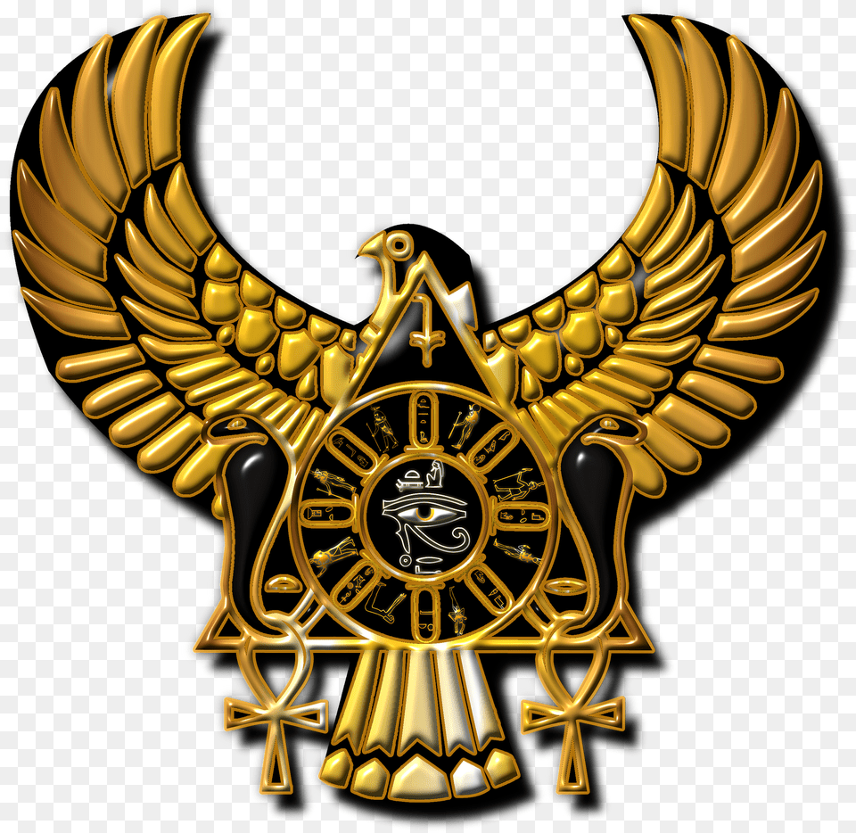 Golden Eye Of Horus, Badge, Emblem, Logo, Symbol Free Transparent Png