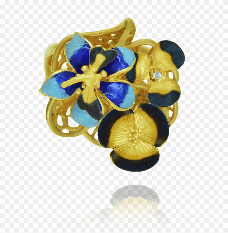 Golden Filigree Ember Blossom Ring Brooch, Accessories, Jewelry, Gemstone Free Png Download
