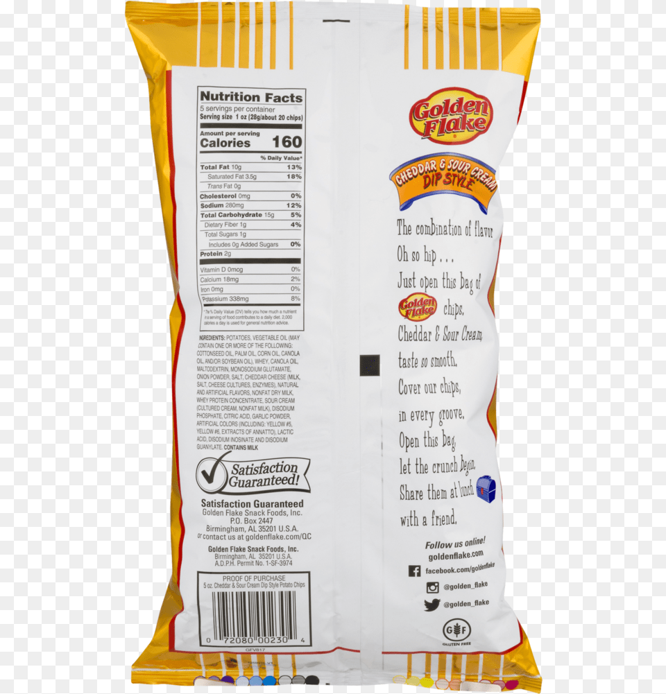 Golden Flake Dip Style Potato Chips Cheddar Amp Sour Snack, Powder, Food Png