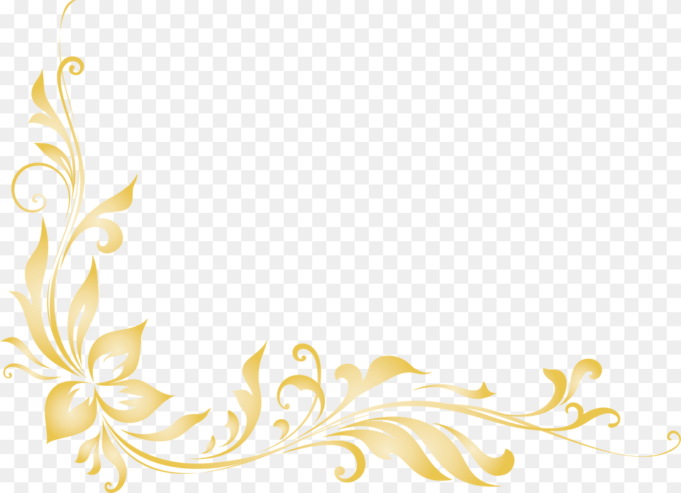 Golden Floral Border, Art, Floral Design, Graphics, Pattern Free Png Download