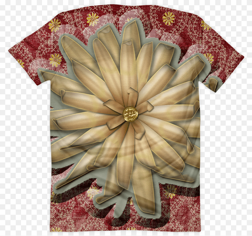 Golden Flower Sublimation T Shirt Being Me Silk, Clothing, Dress, Fashion, Formal Wear Png