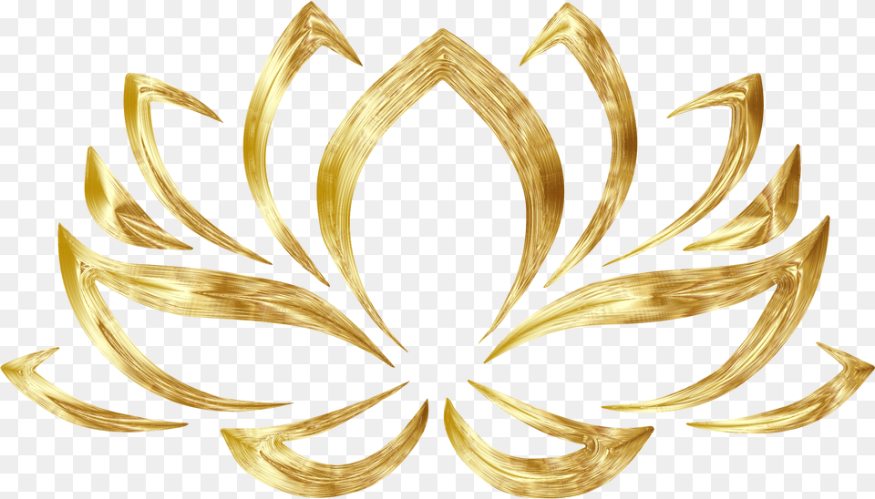 Golden Flower Transparent U0026 Clipart Download Ywd Transparent Gold Lotus Flower, Accessories, Jewelry, Animal, Fish Png Image