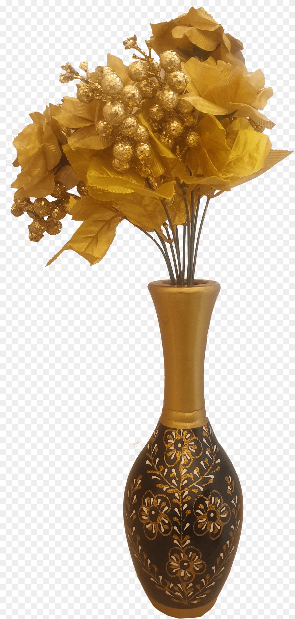 Golden Flower Vase Free Png Download