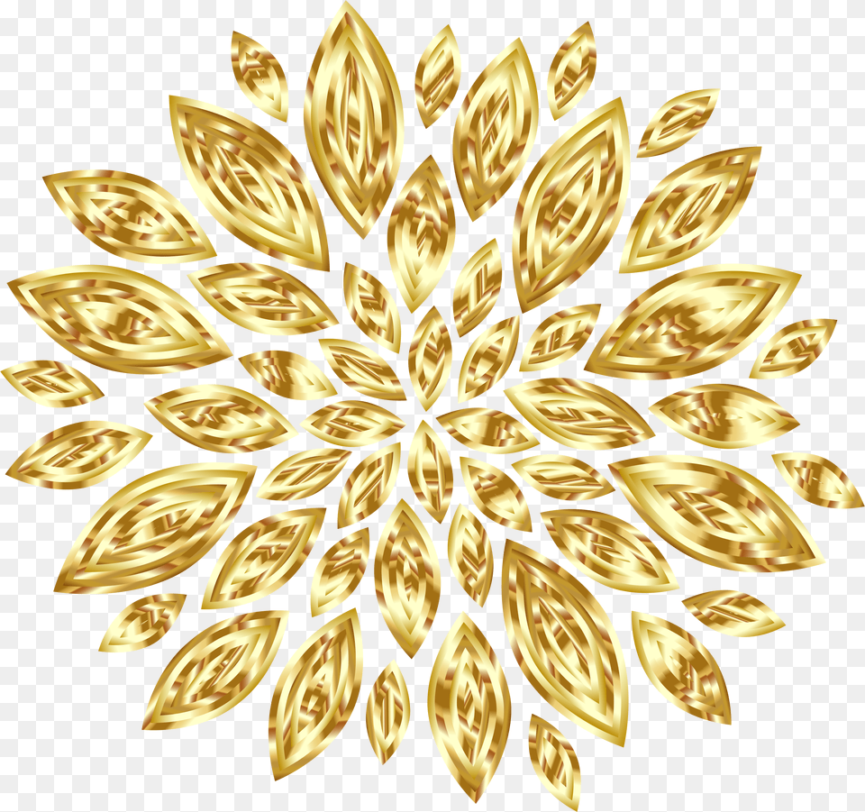 Golden Flowers, Accessories, Gold, Pattern, Chandelier Png