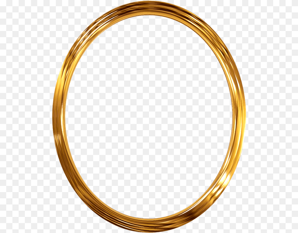 Golden Frame Border Bangle, Oval, Photography, Gold Png Image