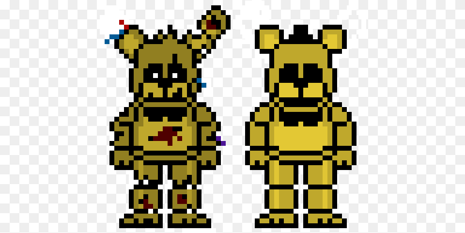 Golden Freddy And Springtrap Freddy Pixel Art, Qr Code, Animal, Bee, Insect Png Image
