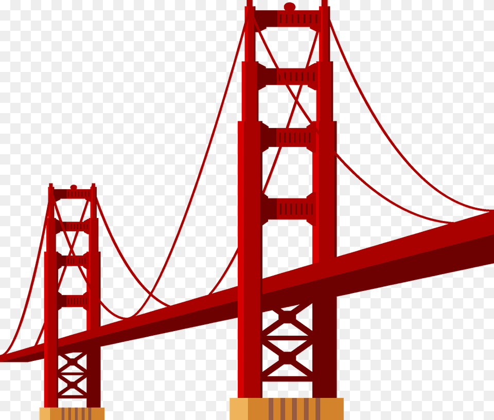 Golden Gate Bridge Clipart, Suspension Bridge Free Transparent Png