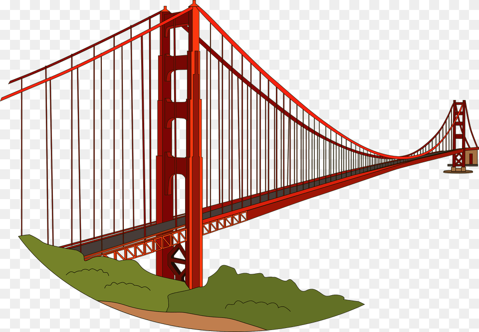 Golden Gate Bridge Clipart, Suspension Bridge Png