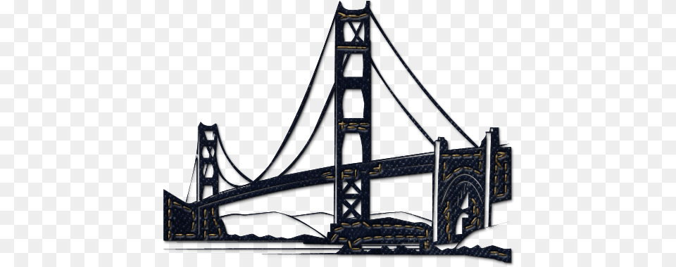 Golden Gate Bridge Clipart Black And White Golden Gate Bridge Black, Arch, Architecture, Suspension Bridge Png