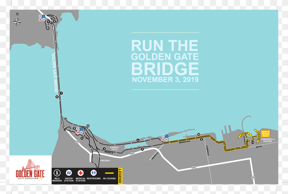 Golden Gate Marathon Route, Water, Waterfront, Airport, Terminal Png Image
