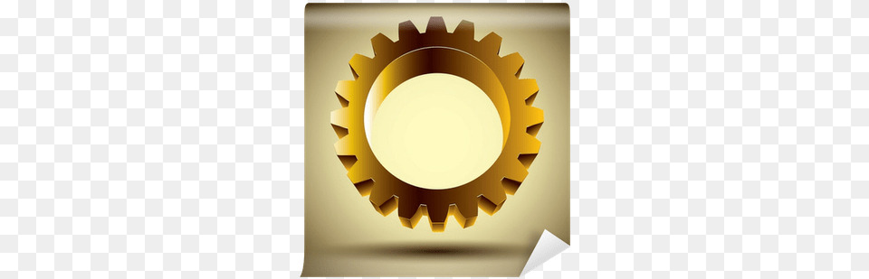 Golden Gear Icon 3d Vector Design Element Engrenagem Dourada, Machine, Chandelier, Lamp, Lighting Png