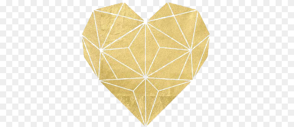 Golden Geometric Heart, Leaf, Plant, Paper, Accessories Free Png Download