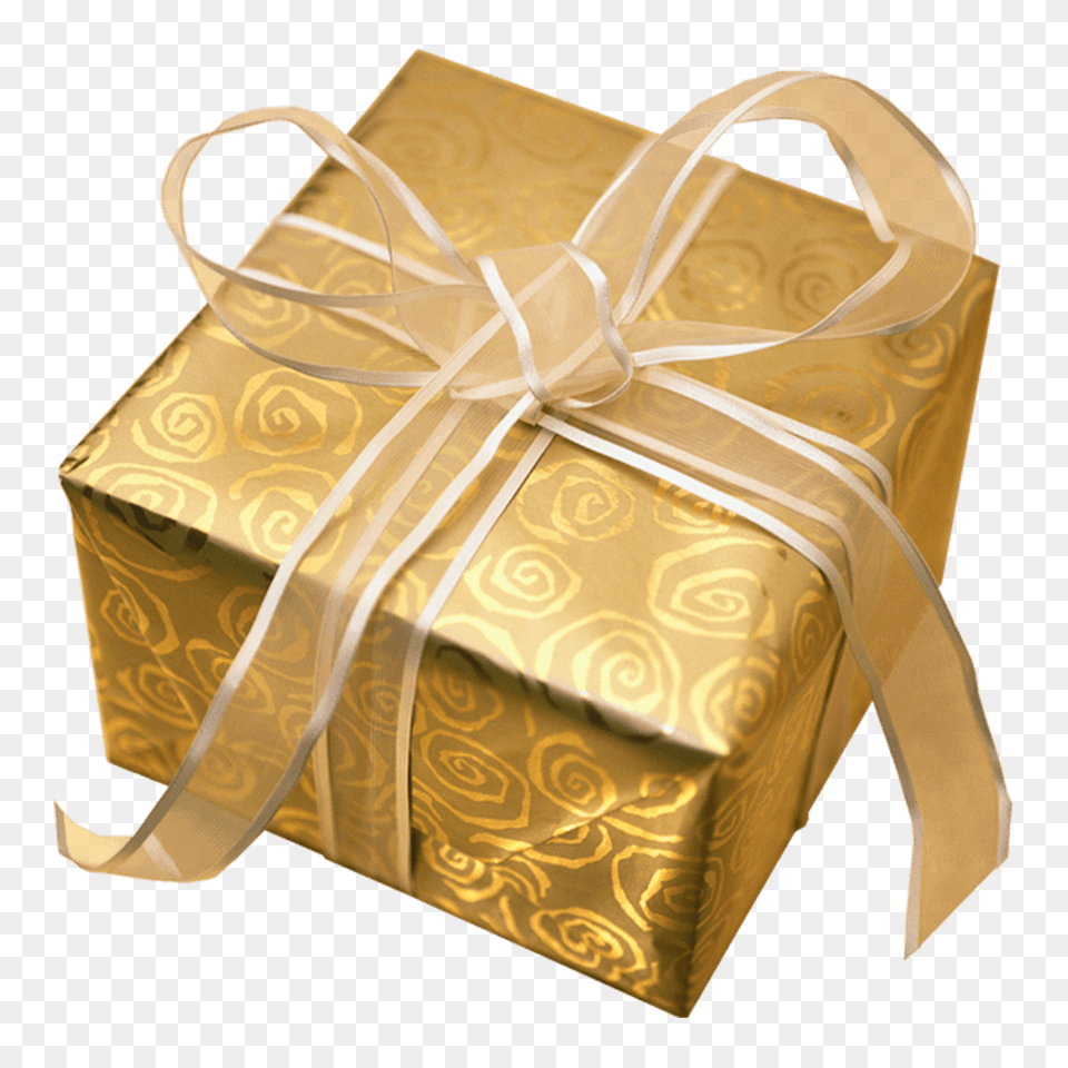 Golden Gift Bow Background Gift On Background, Accessories, Bag, Handbag, Box Free Png