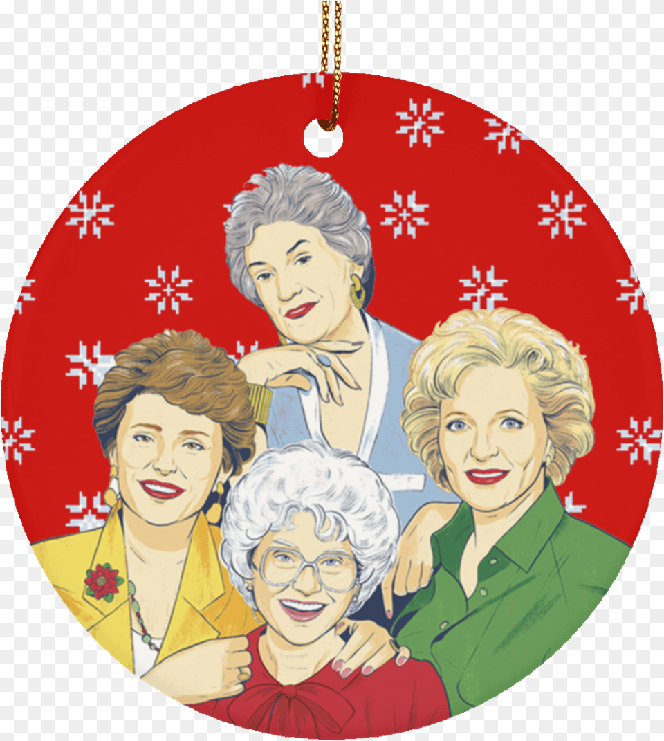 Golden Girls Christmas Ornament Golden Girls Drawing, Accessories, Necklace, Jewelry, Person Png
