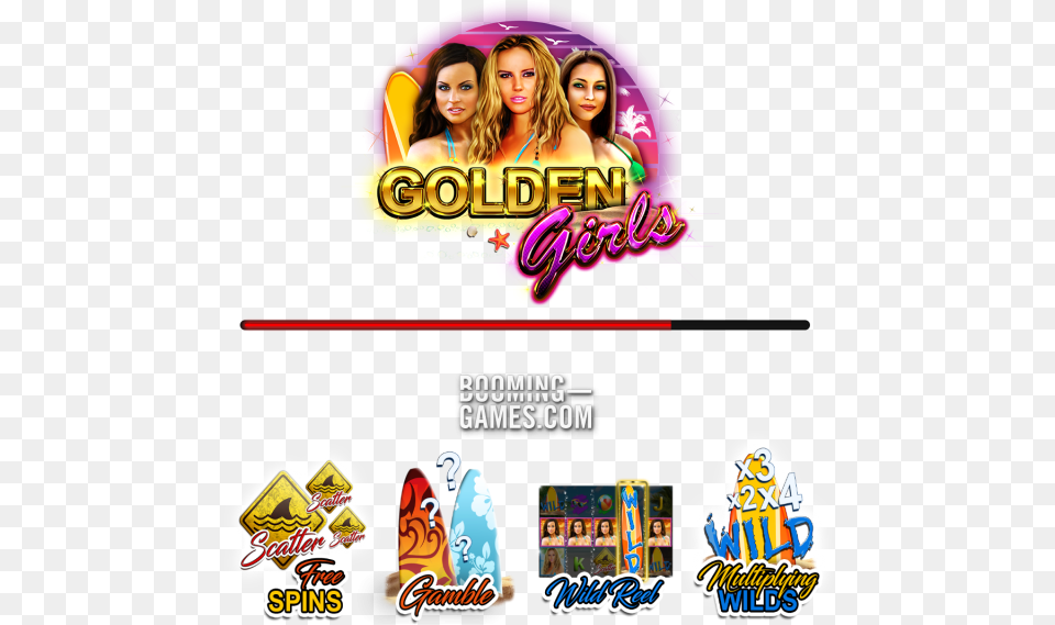 Golden Girls Slot Illustration, Advertisement, Poster, Adult, Female Png Image
