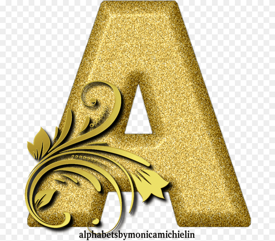 Golden Glitter Ornament Alphabet Alphabet By Monica Michelin, Symbol, Text, Number Png Image