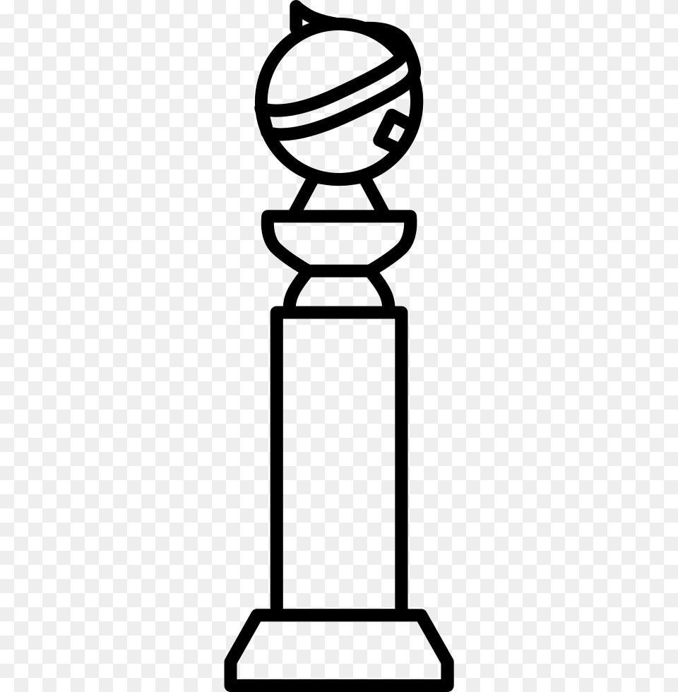 Golden Globe Award Golden Globe Black And White, Trophy, Ammunition, Grenade, Weapon Free Png Download