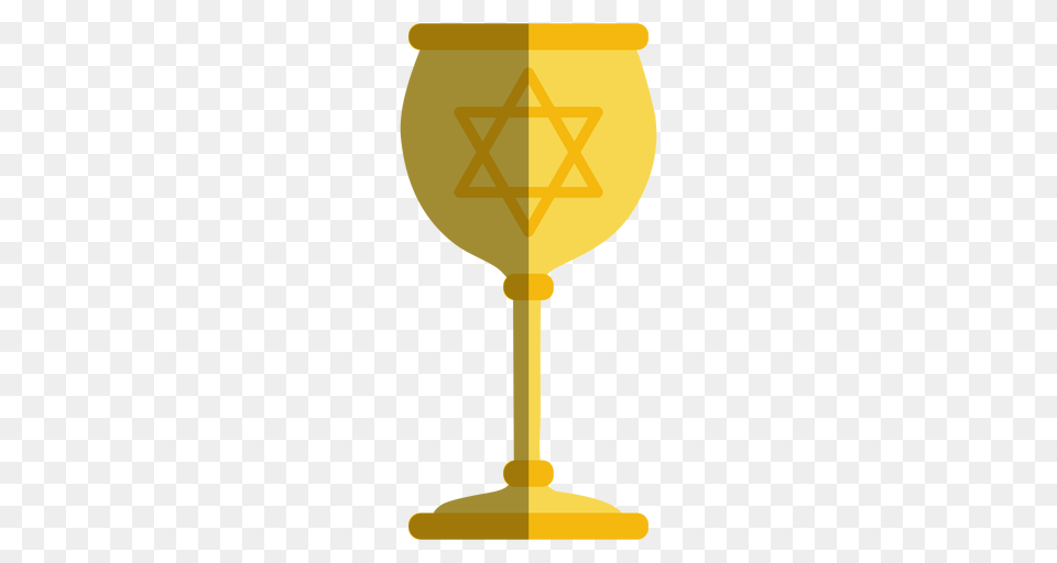 Golden Goblet With Jewish Star, Glass Free Png