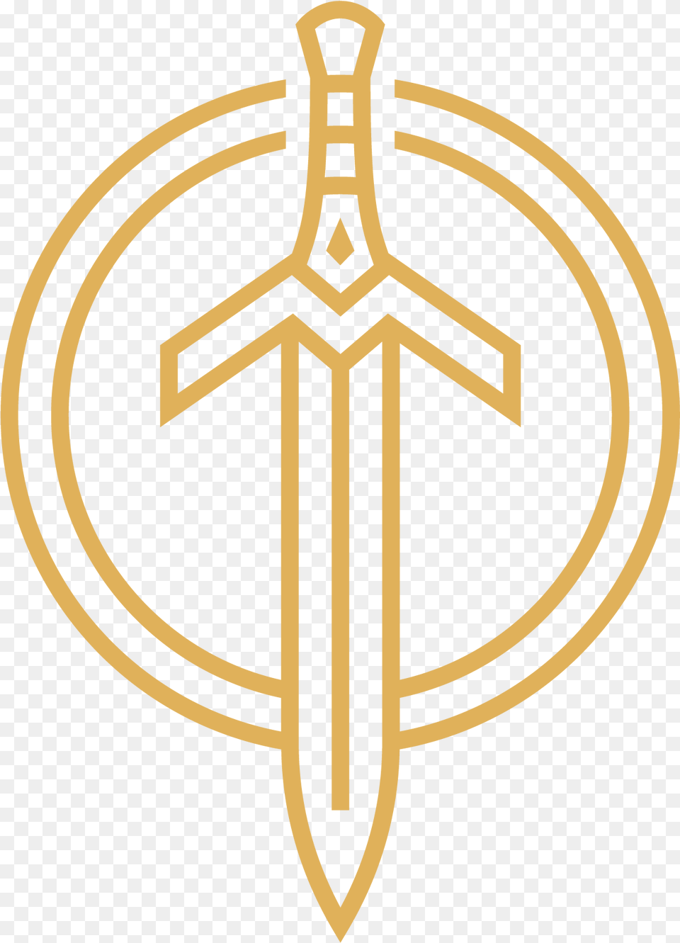 Golden Guardians Logo, Sword, Weapon, Cross, Symbol Free Png