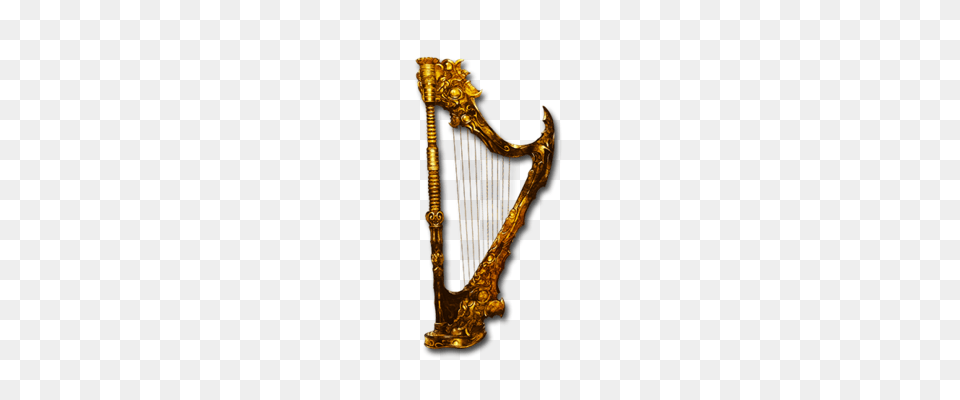 Golden Harp Relic, Musical Instrument Png Image