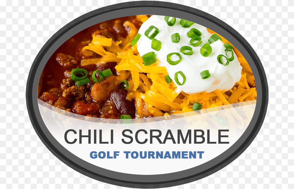 Golden Hawk Golf Course Chili Cook Off Golf Tournament Chili With Cheese And Sour Cream, Dish, Food, Meal, Plate Free Png Download