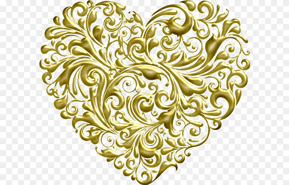 Golden Heart Clipart Gold Valentines Day Hearts, Art, Floral Design, Graphics, Pattern Free Png