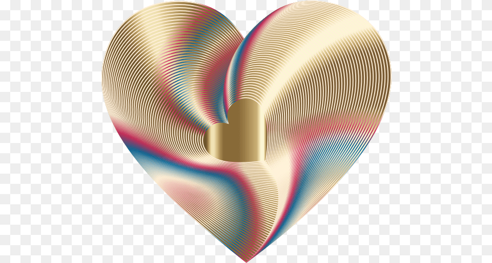 Golden Heart Of The Rainbow Gold Rainbow Heart, Disk, Accessories Png Image