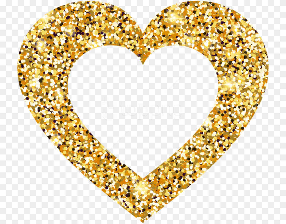 Golden Heart Transparent Transparent Background Gold Heart, Glitter, Accessories, Jewelry, Necklace Free Png Download