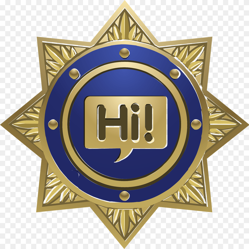 Golden Hi Emblem Clipart, Badge, Logo, Symbol Free Transparent Png