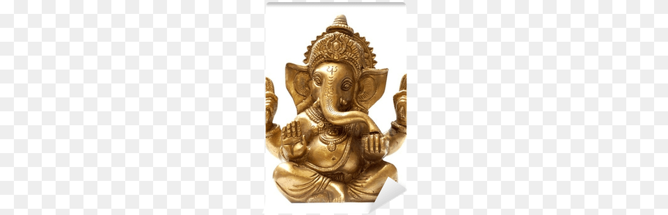 Golden Hindu God Ganesh Over A White Background Self Adhesive Indian Myths Trade Paperback, Bronze, Treasure, Gold, Art Free Png